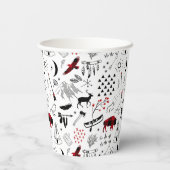 Buffalo Adventures Black en Red Pset ID599 Papieren Bekers (Achterkant)