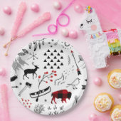 Buffalo Adventures Black en Red Pset ID599 Papieren Bordje (Feest)