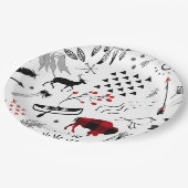 Buffalo Adventures Black en Red Pset ID599 Papieren Bordje (Gekanteld)
