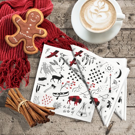 Buffalo Adventures Black en Red Pset ID599 Servet