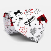 Buffalo Adventures Black en Red Pset ID599 Stropdas (Opgerold)