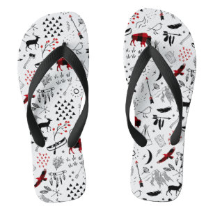 Buffalo Adventures Black en Red Pset ID599 Teenslippers