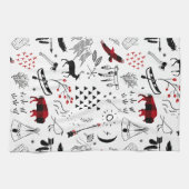 Buffalo Adventures Black en Red Pset ID599 Theedoek (Horizontaal)