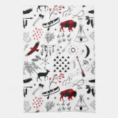 Buffalo Adventures Black en Red Pset ID599 Theedoek (Verticaal)