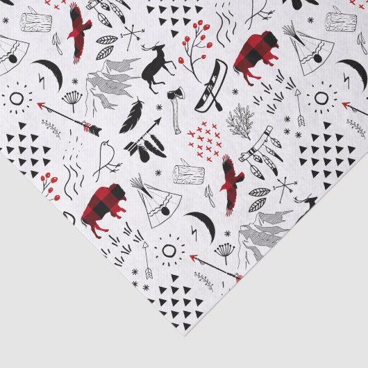 Buffalo Adventures Black en Red Pset ID599 Tissuepapier (Detail)