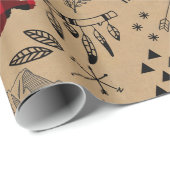 Buffalo Adventures Black en Red Pset/Kraft ID599 Cadeaupapier (Rol Hoek)