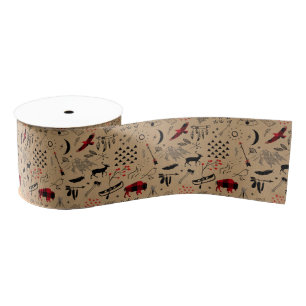 Buffalo Adventures Black en Red Pset/Kraft ID599 Grosgrain Lint