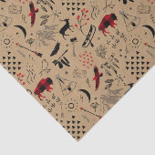 Buffalo Adventures Black en Red Pset/Kraft ID599 Tissuepapier (Detail)