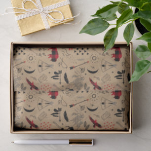 Buffalo Adventures Black en Red Pset/Kraft ID599 Tissuepapier