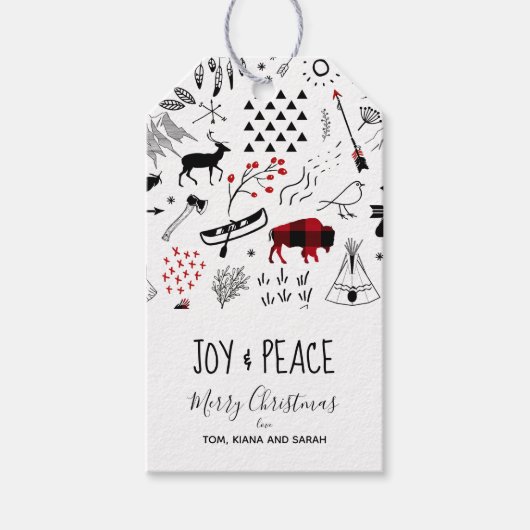 Buffalo Adventures Black & Red Pset ID599 Cadeaulabel (Voorkant)