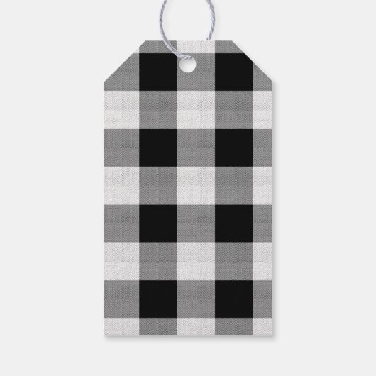 Buffalo Adventures Black & White met Plaid ID599 Cadeaulabel (Achterkant)