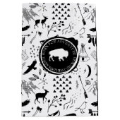 Buffalo Adventures Patroon en Label Black ID599 Medium Cadeauzakje (Voorkant)