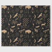 Buffalo Adventures Pattern Kraft Paper ID599 Cadeaupapier (Vlak)