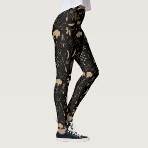 Buffalo Adventures Pattern Kraft Paper ID599 Leggings