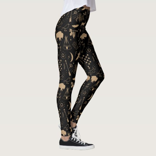 Buffalo Adventures Pattern Kraft Paper ID599 Leggings (Rechts)