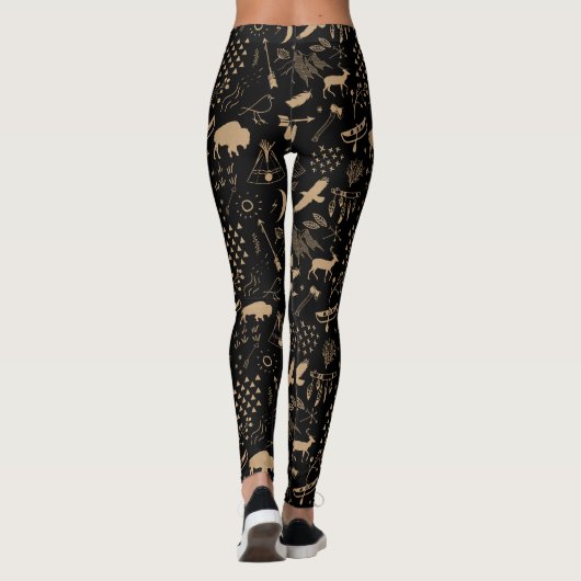 Buffalo Adventures Pattern Kraft Paper ID599 Leggings (Achterkant)