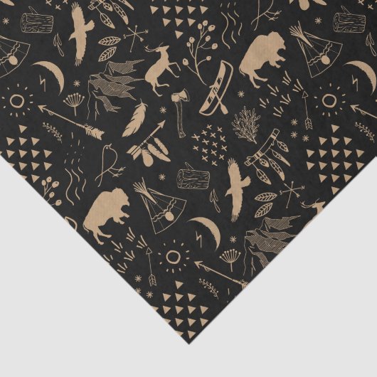 Buffalo Adventures Pattern Kraft Paper ID599 Tissuepapier (Detail)