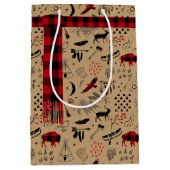 Buffalo Adventures Plaid Sjaal Rood / Kraft ID599 Medium Cadeauzakje (Voorkant)