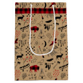 Buffalo Adventures Plaid Sjaal Rood / Kraft ID599 Medium Cadeauzakje (Achterkant)