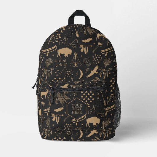 Buffalo Adventures Tan Black ID599 Bedrukte Rugzak (Voorkant)