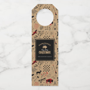 Buffalo Adventures Warm Wishes Kraft Red ID599 Flessenhanger