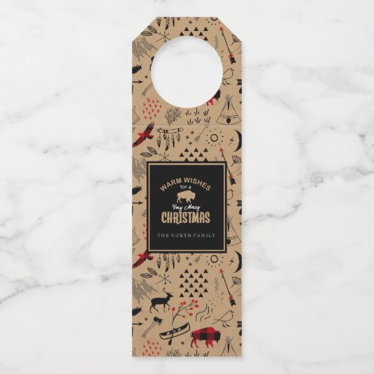 Buffalo Adventures Warm Wishes Kraft Red ID599 Flessenhanger (Voorkant)
