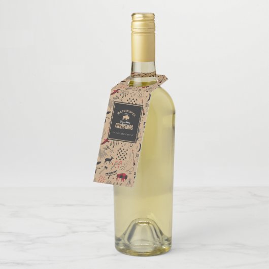 Buffalo Adventures Warm Wishes Kraft Red ID599 Flessenhanger (Schuin)