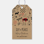 Buffalo Adventures Zwart & Rood Plaid/Kraft ID599 Cadeaulabel (Voorkant)