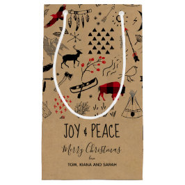 Buffalo Adventures Zwart & Rood Plaid/Kraft ID599 Klein Cadeauzakje