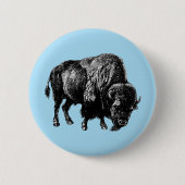 Buffalo American Bison Ronde Button 5,7 Cm (Voorkant)