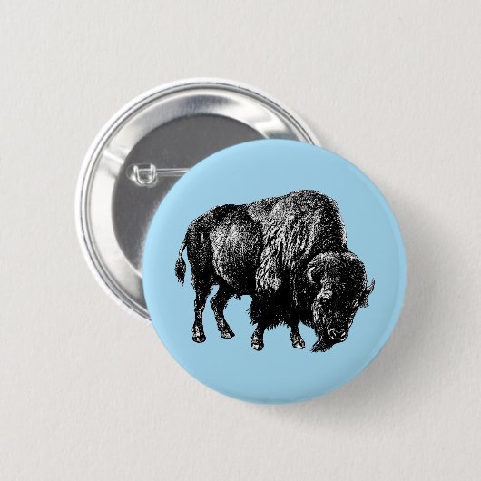Buffalo American Bison Ronde Button 5,7 Cm (Voorkant /achterkant)