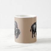 Buffalo American Bison  Wood Engraving Mok (Center)