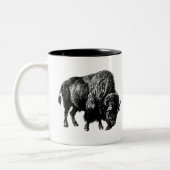 Buffalo American Bison  Wood Engraving Mok (Links)