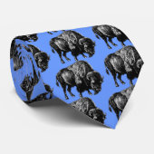 Buffalo American Bison  Wood Engraving Stropdas (Opgerold)