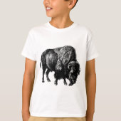Buffalo American Bison Wood Engraving T-shirt (Voorkant)
