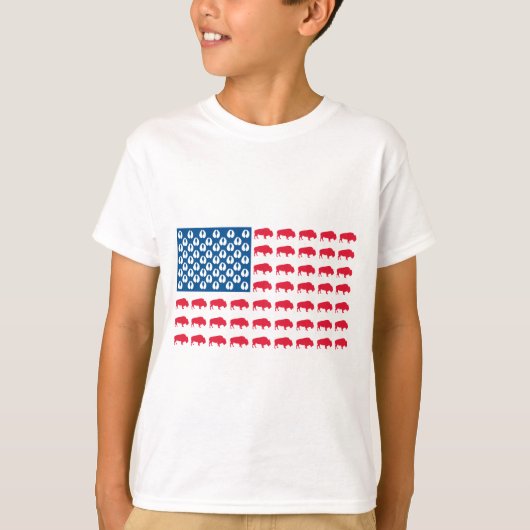 Buffalo American Flag T-shirt (Voorkant)