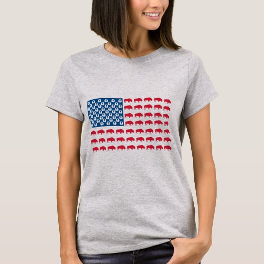 Buffalo American Flag T-shirt (Voorkant)