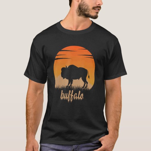 Buffalo Animal Hot in the Mounta in Natuur T-shirt (Voorkant)