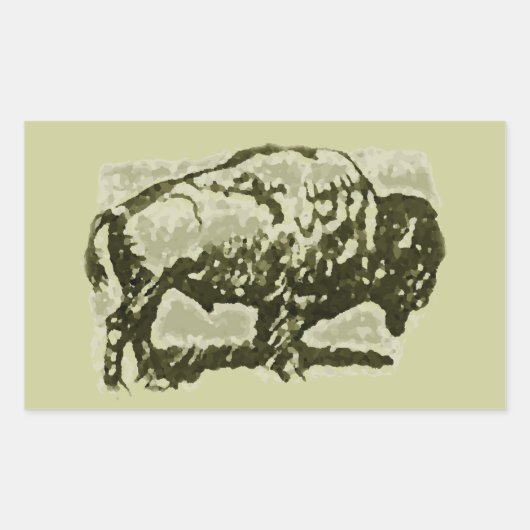 Buffalo Art Rechthoekige Sticker (Voorkant)