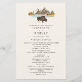 Buffalo Autumn Mountain Wedding Program