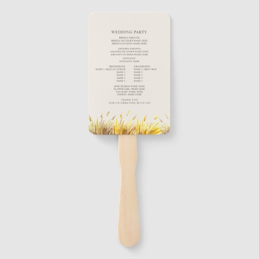 Buffalo Autumn Mountain Wedding Program Handwaaier (Achterkant)