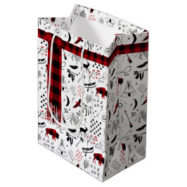 Buffalo avonturen Pset Scarf Red en Black ID599 Medium Cadeauzakje