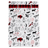 Buffalo avonturen Pset Scarf Red en Black ID599 Medium Cadeauzakje (Achterkant)