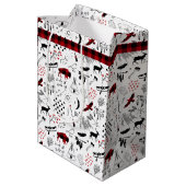 Buffalo avonturen Pset Scarf Red en Black ID599 Medium Cadeauzakje (Achterkant Gekanteld)