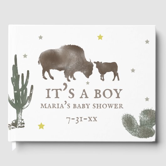 Buffalo Baby shower Guest Book Gastenboek (Voorkant)