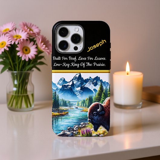 Buffalo bij River in Mountain Uitzicht Case-Mate iPhone Case