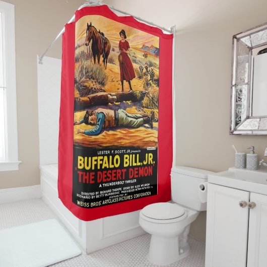 Buffalo Bill 1925, Jr. - Desert Demon film poster Douchegordijn (In situ)