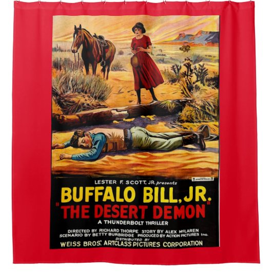 Buffalo Bill 1925, Jr. - Desert Demon film poster Douchegordijn (Voorkant)