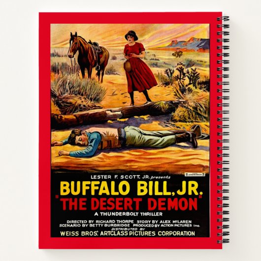 Buffalo Bill 1925, Jr. - Desert Demon film poster Notitieboek (Achterkant)