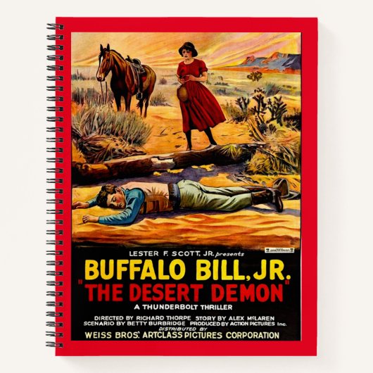 Buffalo Bill 1925, Jr. - Desert Demon film poster Notitieboek (Voorkant)